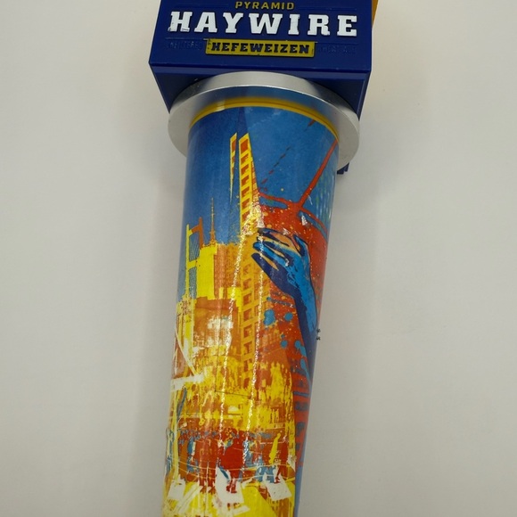 Pyramid Haywire Hefeweizen Beer Tap Handle – 12” Rare Cone Style Draft Pull - Picture 8 of 12